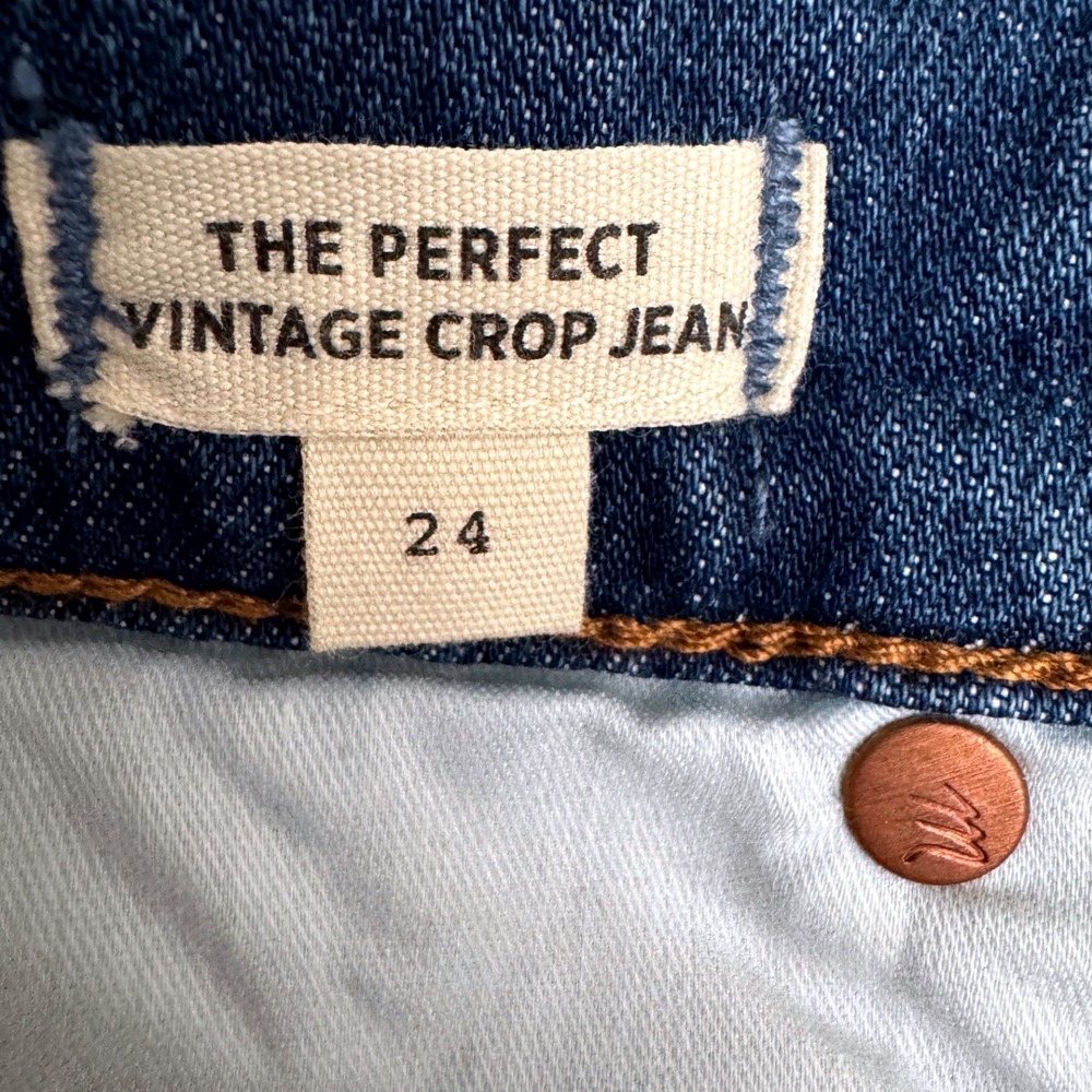 Madewell The Perfect Vintage Crop Jean High Rise Blue Size 24 Tapered Leg Denim - Picture 5 of 10